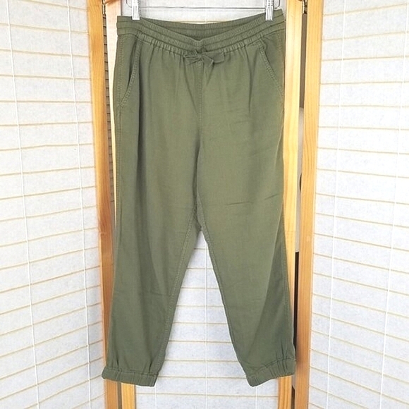 J. Crew Cotton Ankle Pants Joggers Army Green Olive Size 6 - Picture 1 of 9